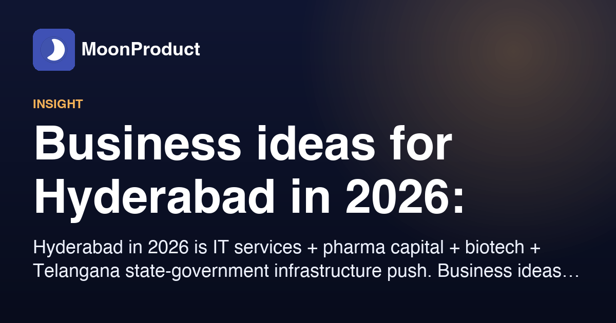Business ideas for Hyderabad in 2026: matched to the city's actual economy